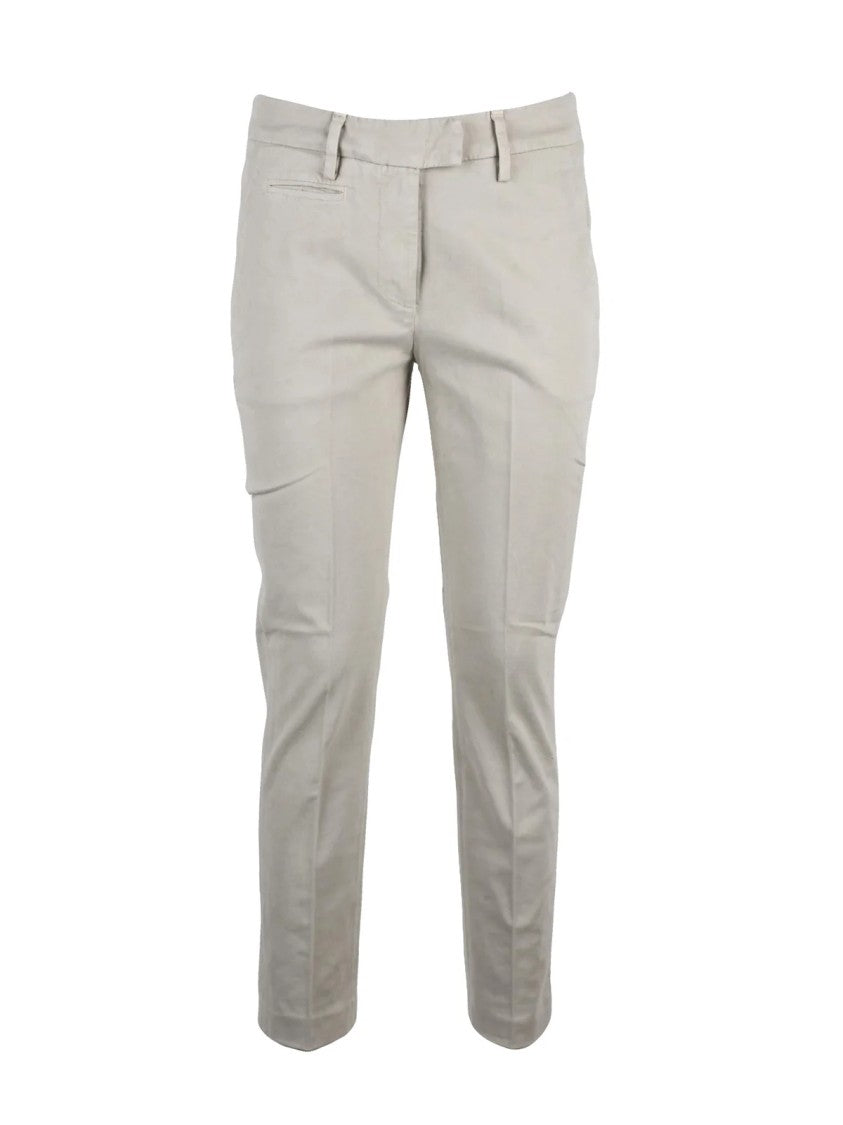 Dondup Beige Perfect Mid-Rise Stretch Cotton Trousers