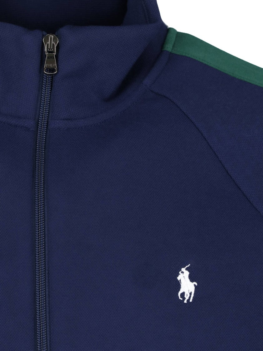 Polo Ralph Lauren Blue Recycled Cotton Blend Zip Sweatshirt
