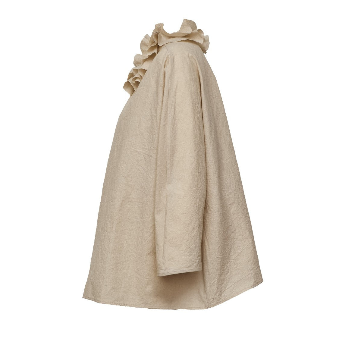 Apuntob Ruffled Round Neck Boxy Blouse