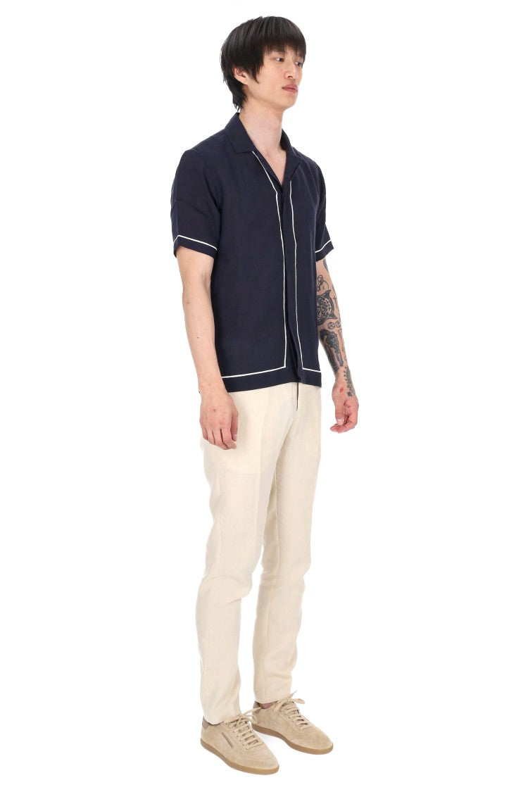 Orlebar Brown Maitan Double Piping Linen Casual Shirt