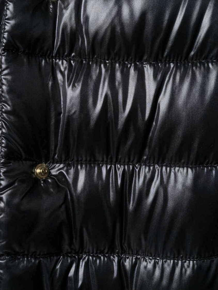 Herno Cropped Black Puffer Jacket With High Collar