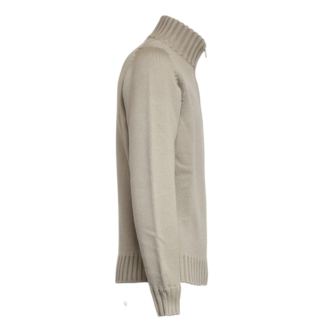 Filippo De Laurentiis Half-Zip Merino Wool Sweater With Ribbed Detailing