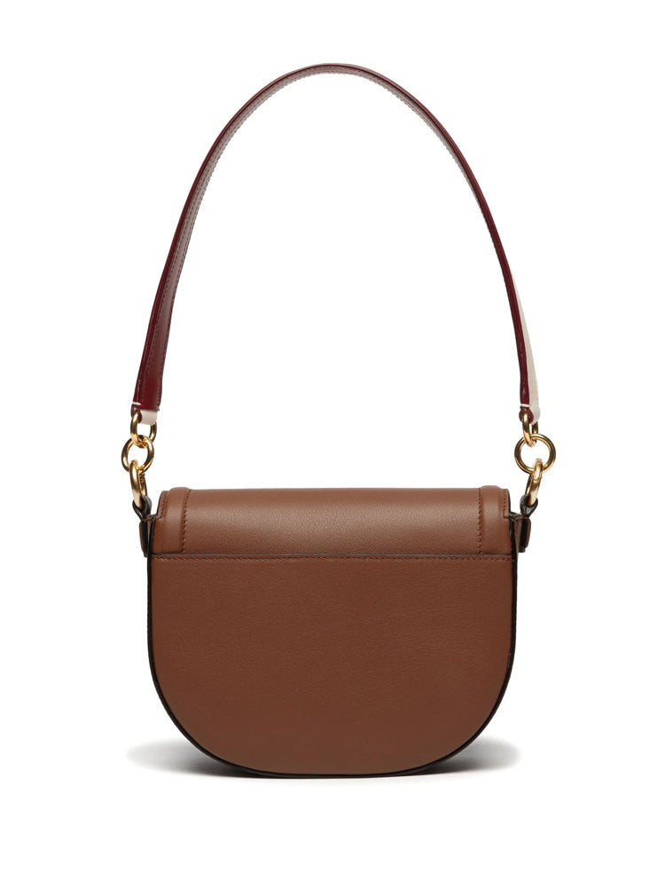 Bally Structured Cow Leather Crossbody Bag With Two-Tone Strap