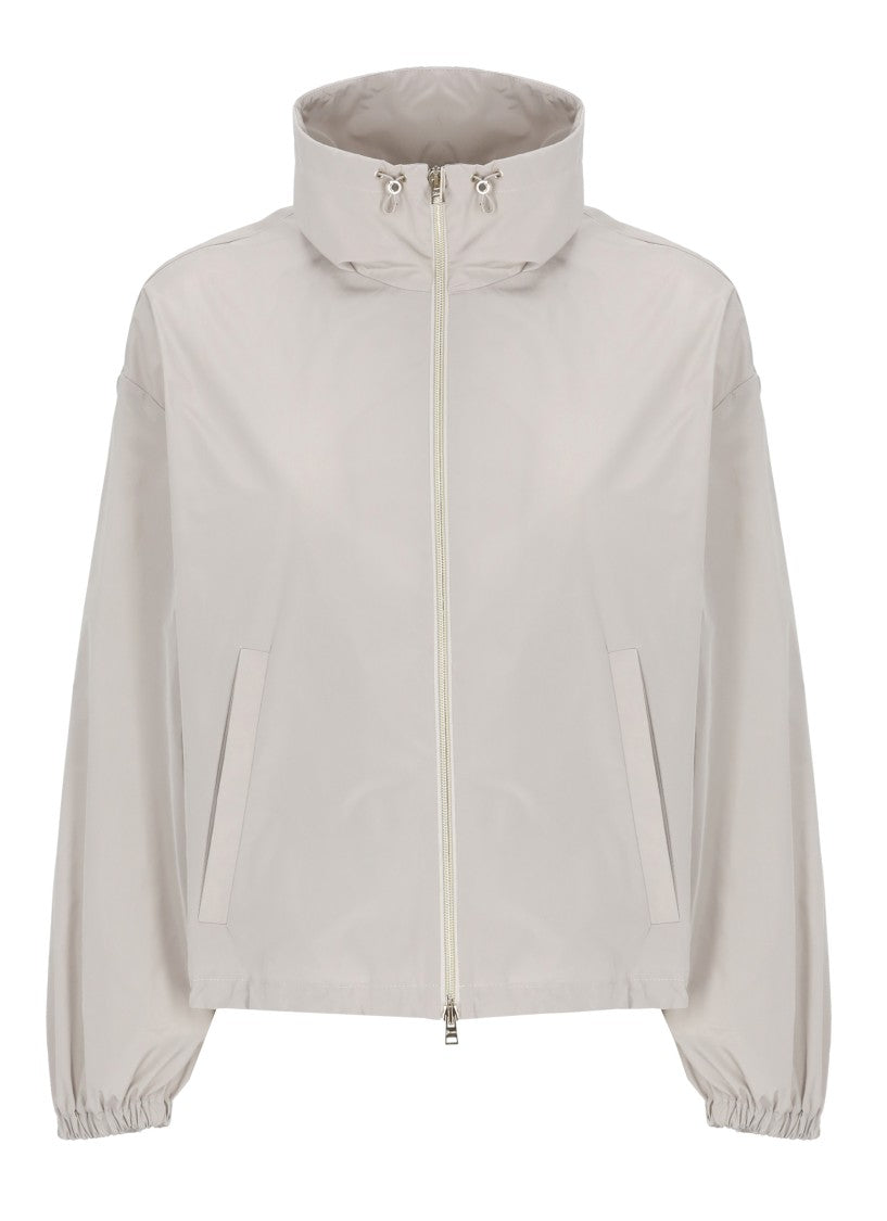 Herno Grey Taffeta Hooded Jacket