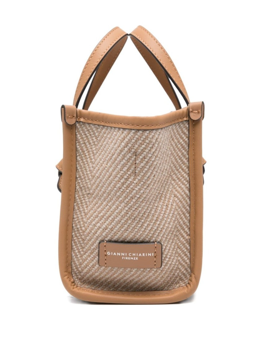 Gianni Chiarini Structured Chevron Woven Shopper Bag