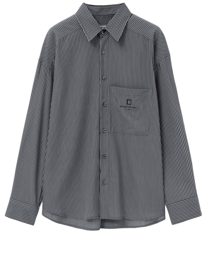 Wooyoungmi Cotton-Blend Casual Shirt With Vertical Stripes