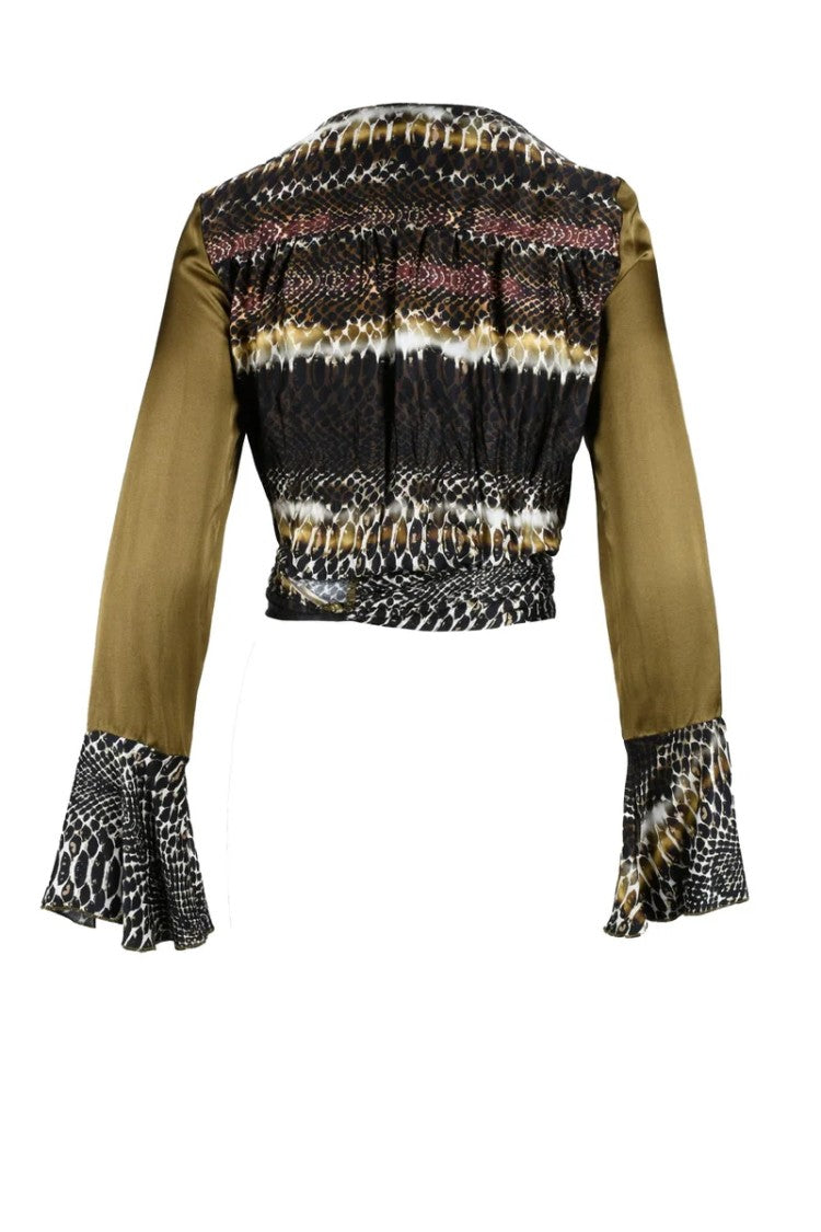 Dimora Green Animal Viscose Shirt