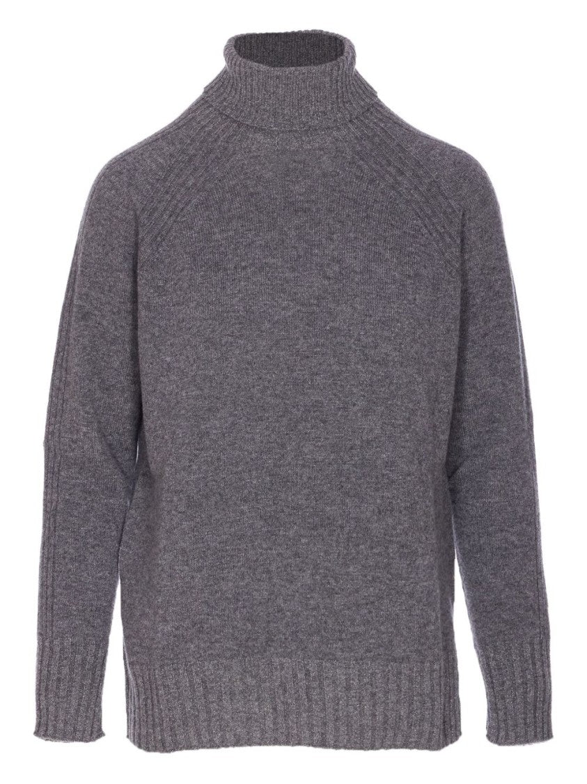Twin-Set High Neck Relaxed-Fit Sweater With Ribbed Detailing