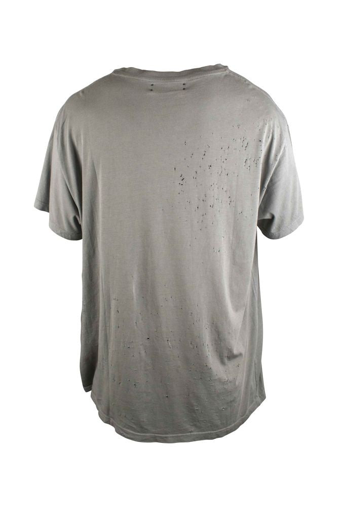 Amiri Light Grey Distressed Cotton T-Shirt