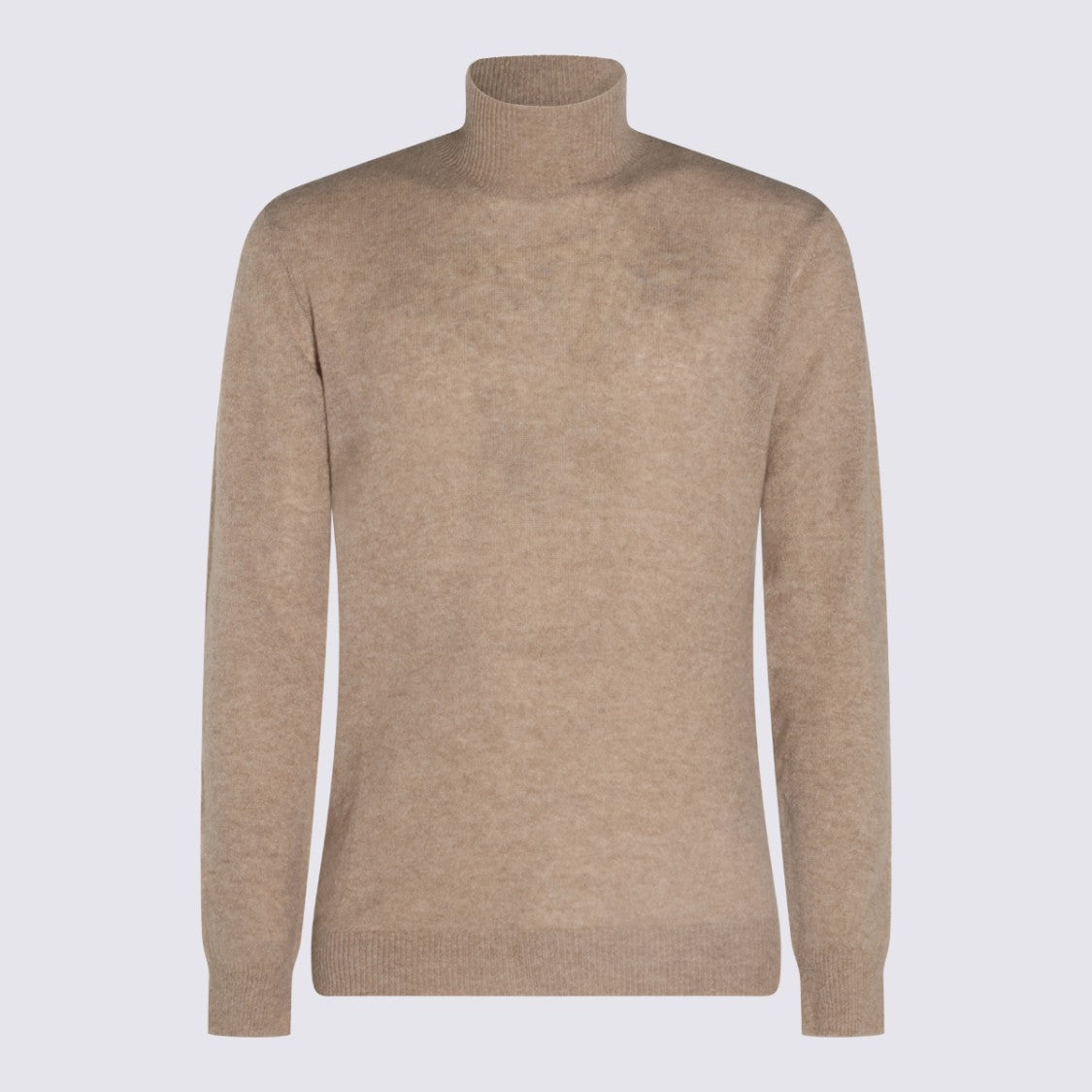 Altea Beige Wool Knitwear With High Ribbed Collar And Regular Fit