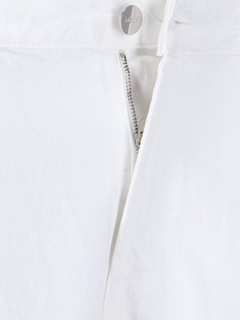 Róhe White Mid-Rise Straight-Leg Cotton Jeans