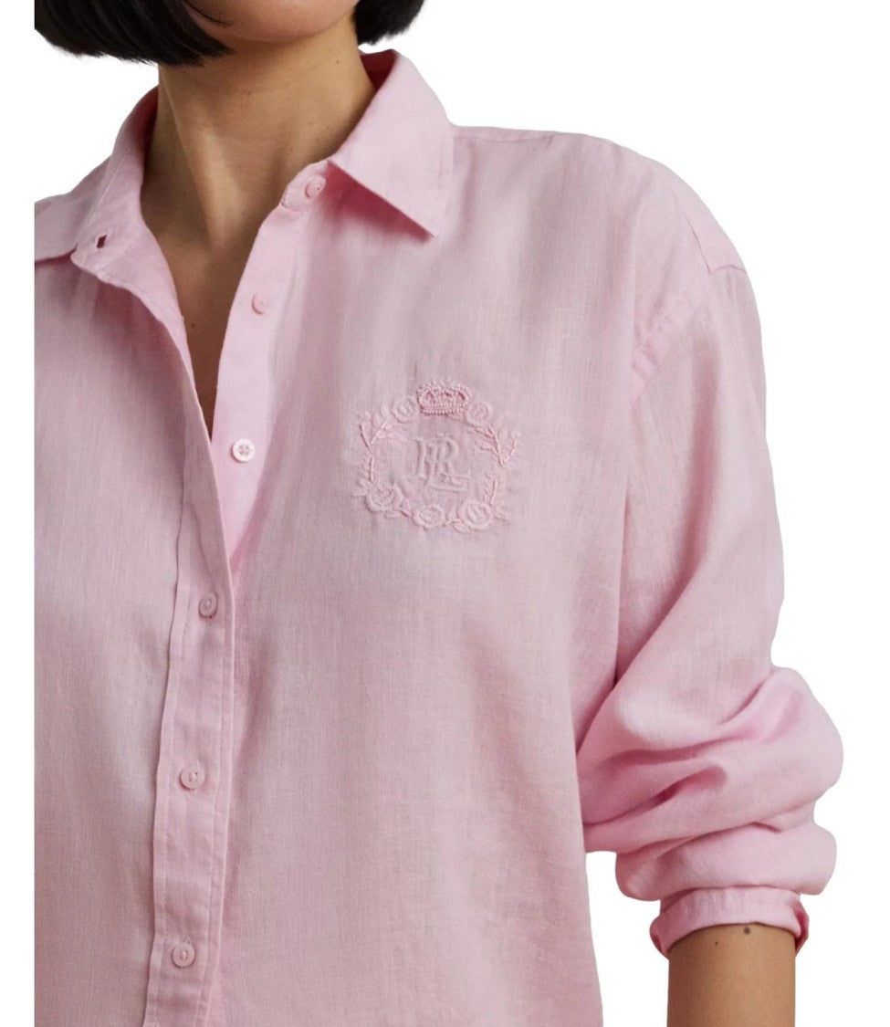Lauren Ralph Lauren Loose-Fitting Long-Sleeved Shirt With Embroidered Crest