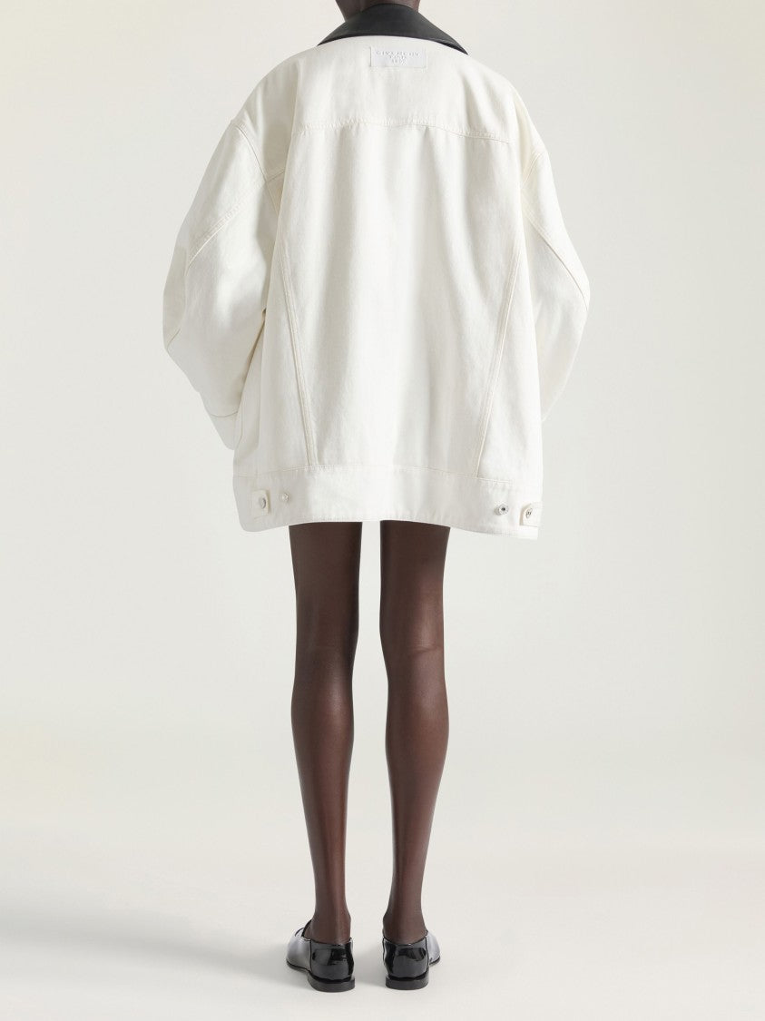 Givenchy Denim Parka White Boxy Cotton Jacket