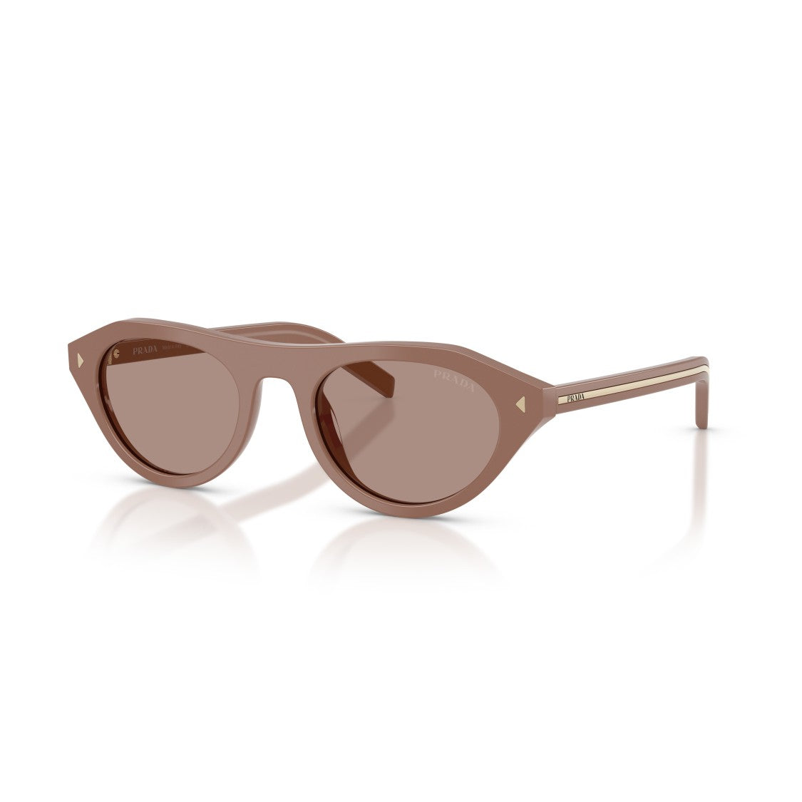 Prada Rounded Cat-Eye Acetate Sunglasses With Gold Accents