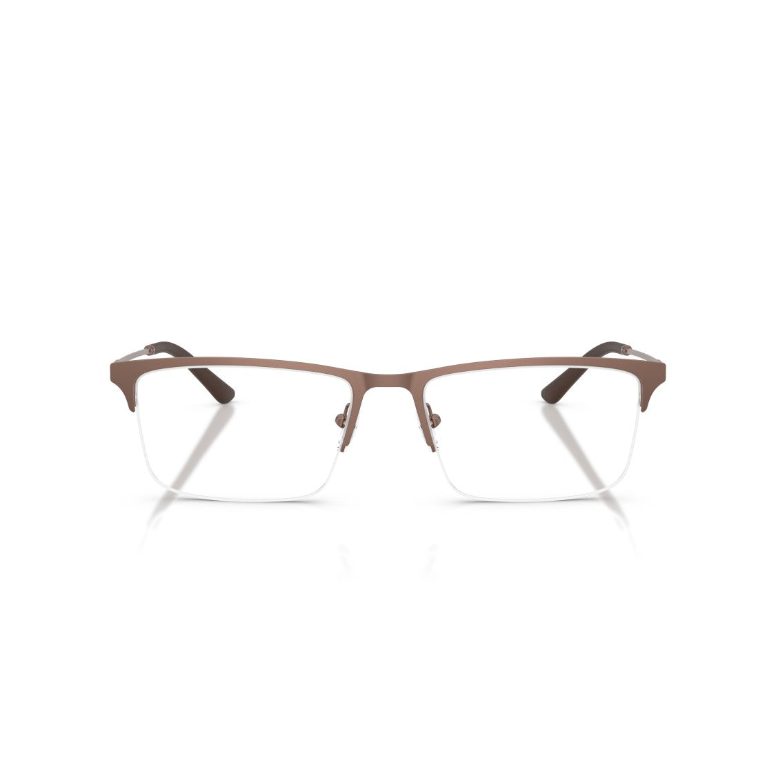 Emporio Armani 0Ea1177 Semi-Rimless Rectangular Frame Eyeglasses In Matte Brown