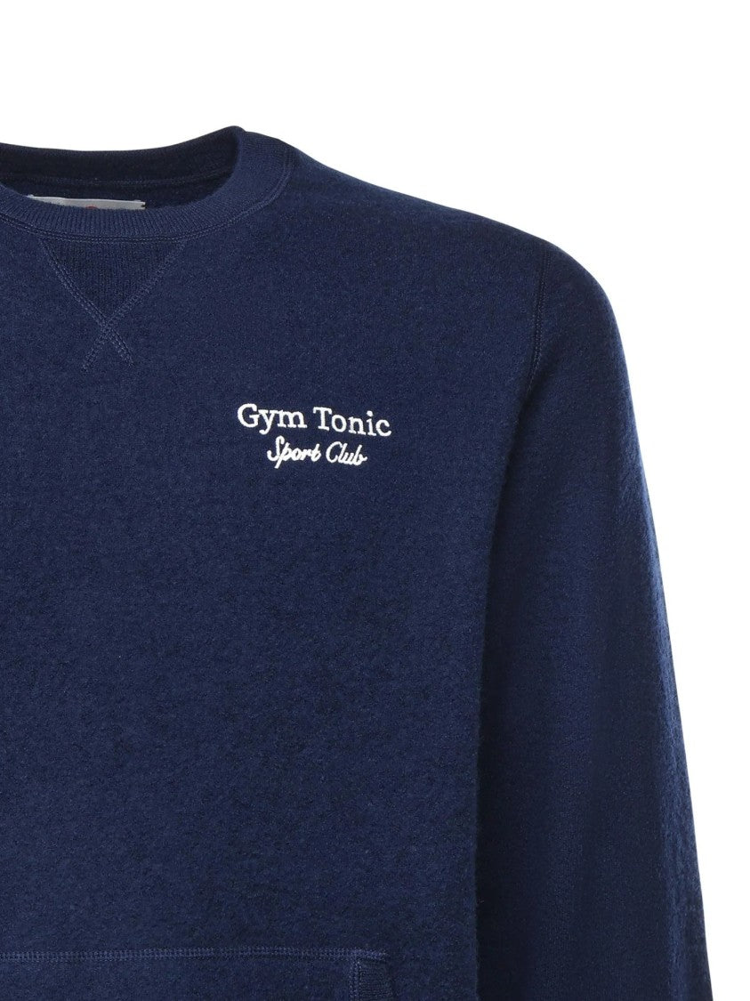 Mc2 Saint Barth Deep Blue Sweatshirt With Classic Crew Neck