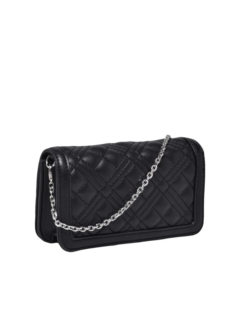 Love Moschino Black Polyurethane Quilted Shoulder Bag