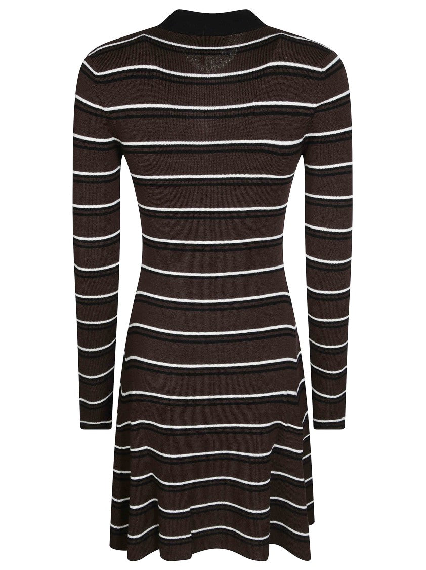 Ganni Ribbed Merino Wool Button-Down Mini Dress