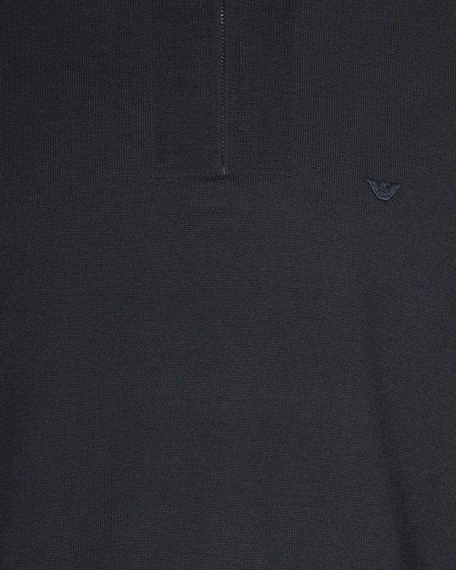 Emporio Armani Navy Blue Shaved Virgin Wool Sweater