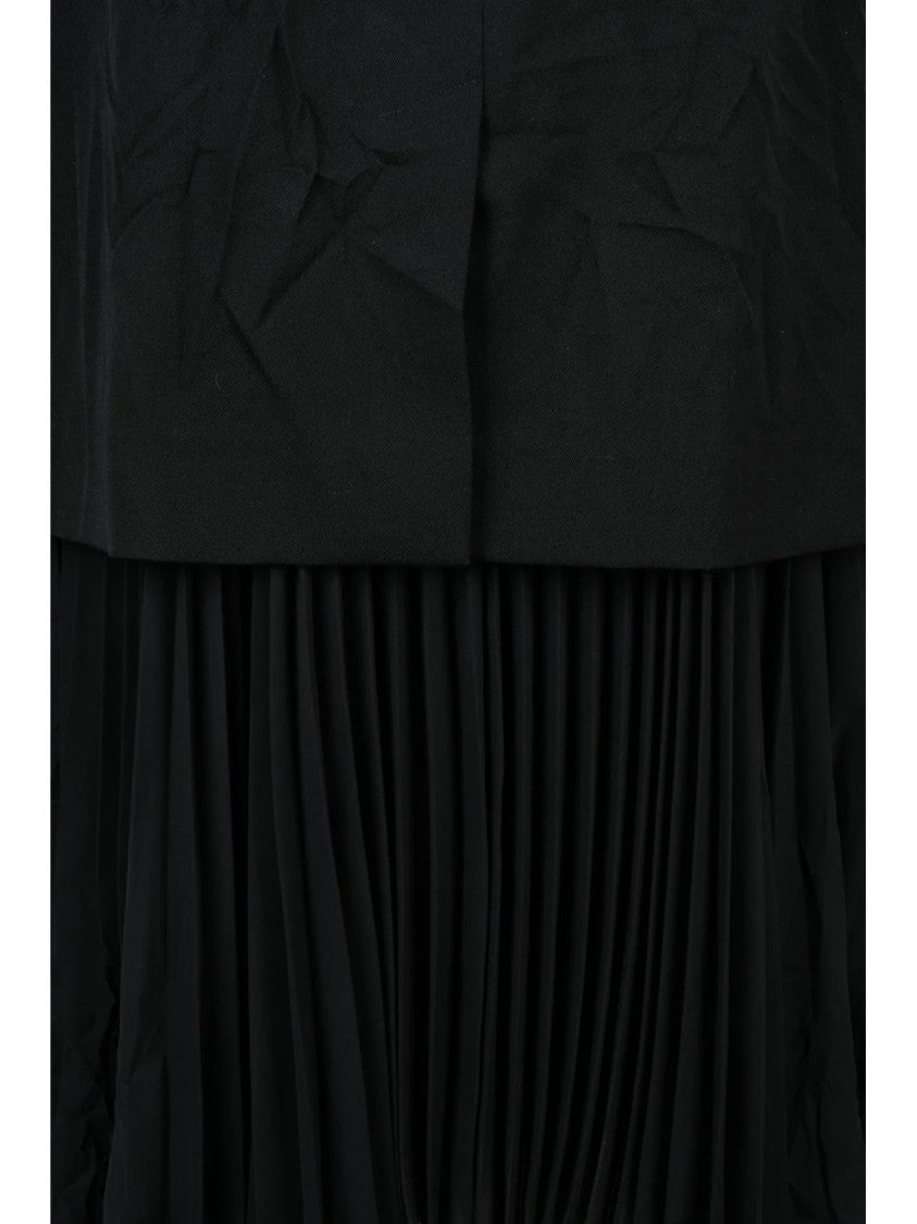 Balenciaga Pleated Midi Skirt With Layered Design And Structured Silhouette