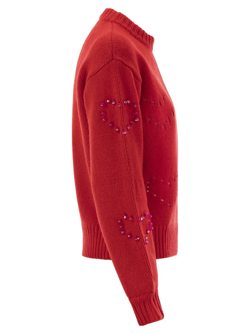Mc2 Saint Barth Danya - Sweater With Heart Pattern