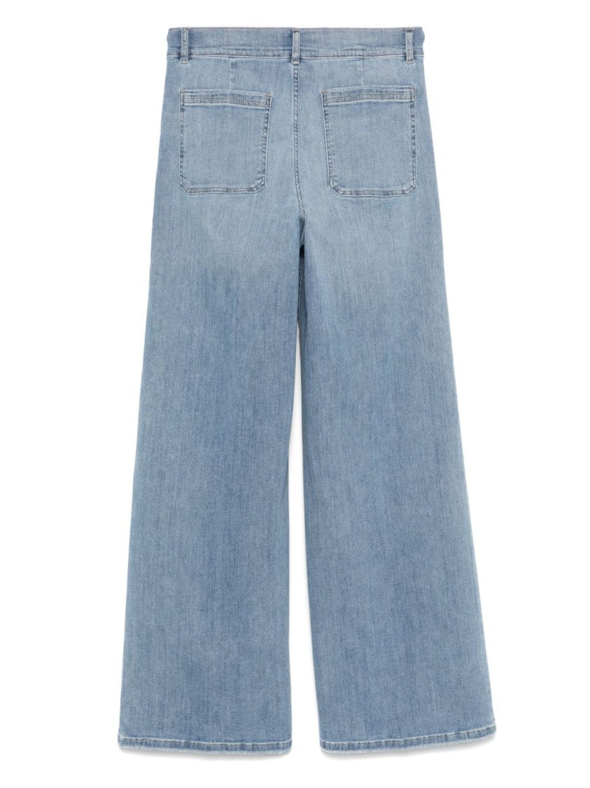 Frame Wide Leg Indigo Cotton Frame Jeans