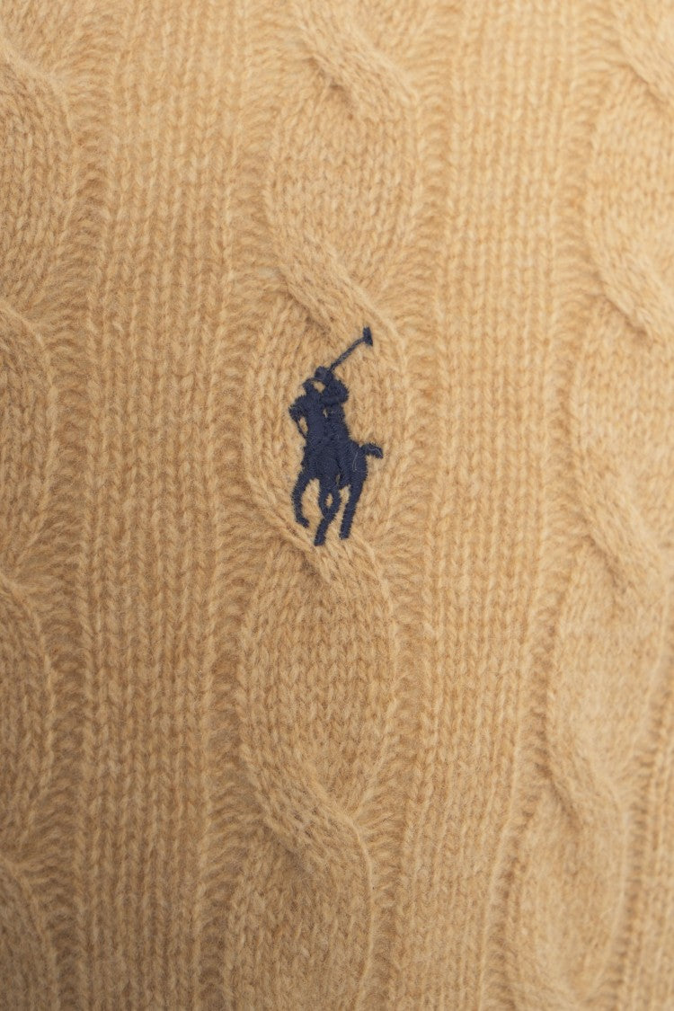 Polo Ralph Lauren Cable Knit Sweater With Polo Neck