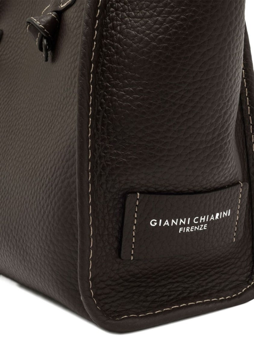 Gianni Chiarini Structured Brown Calf Leather Shopper Bag