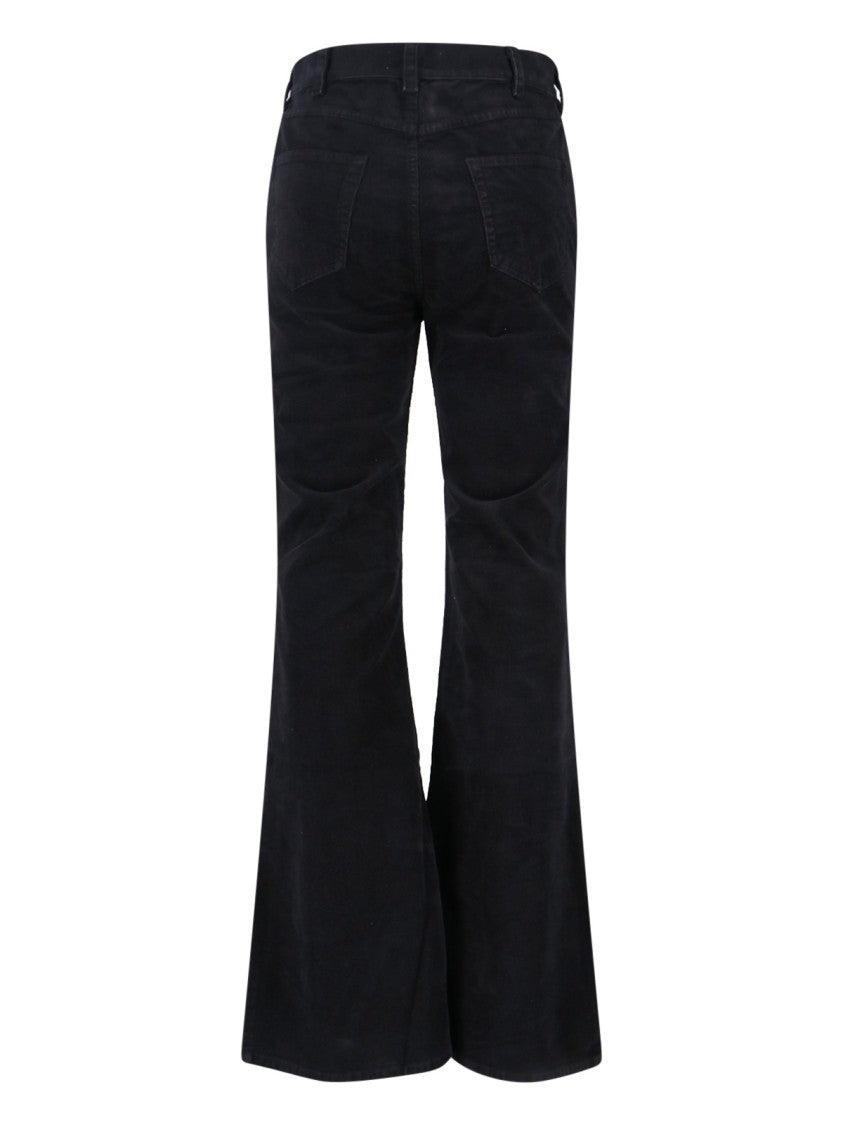 Nili Lotan High Waist Flared Trousers With Textured Fabric