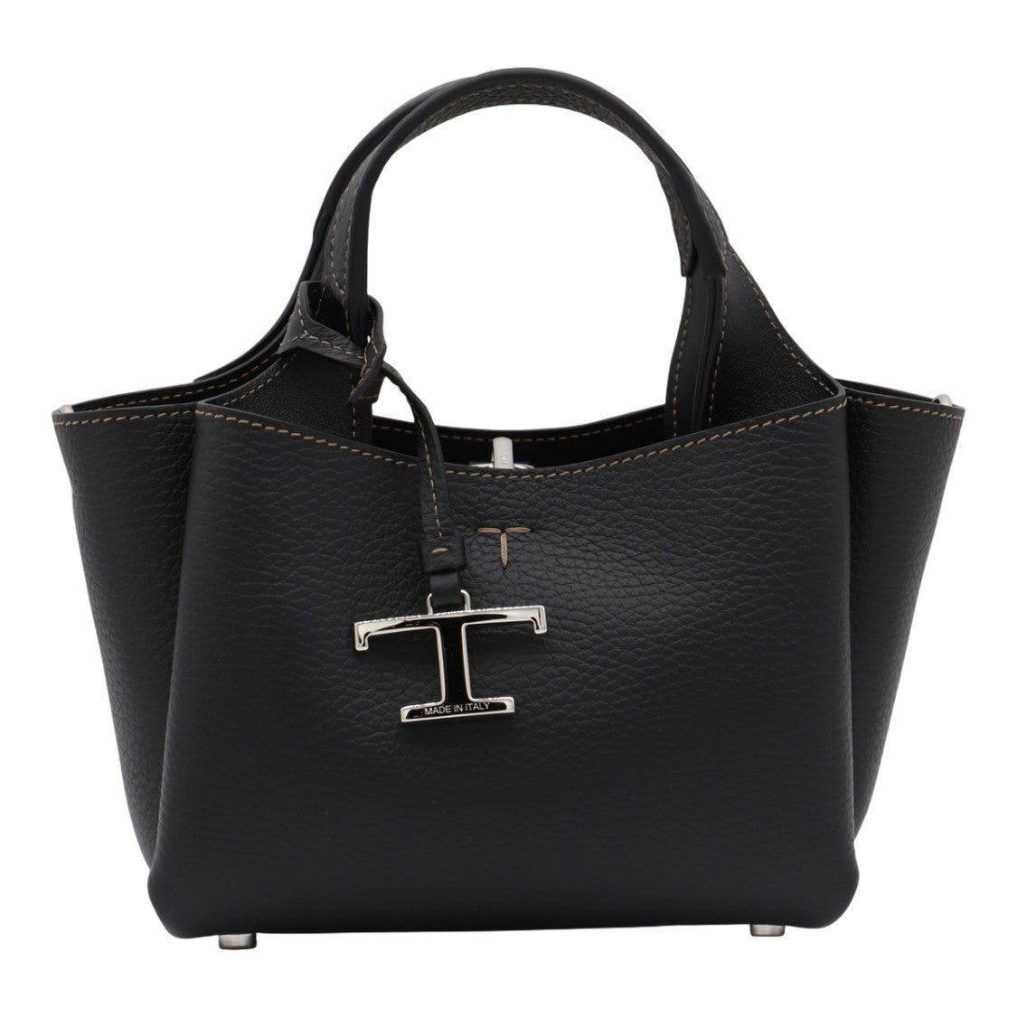 Tod's Black Leather Structured Handbag