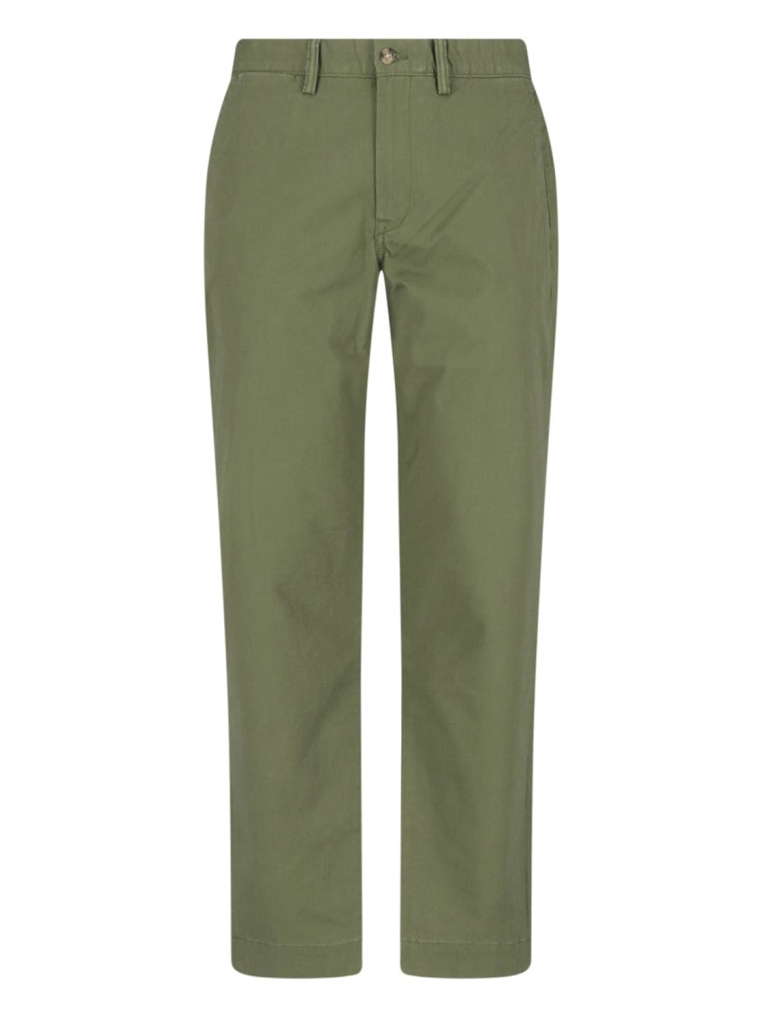 Polo Ralph Lauren Grey Straight-Leg Mid-Rise Cotton Trousers