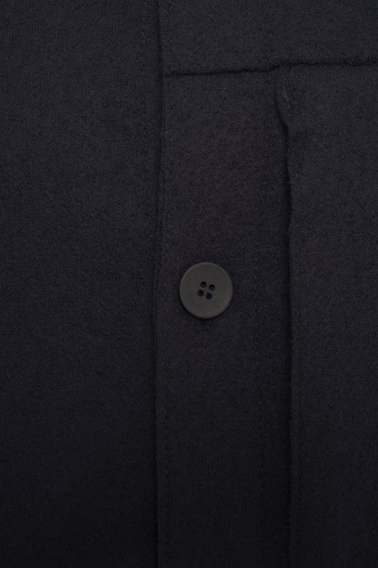 Transit Minimalistic Virgin Wool Overshirt With Structural Collar