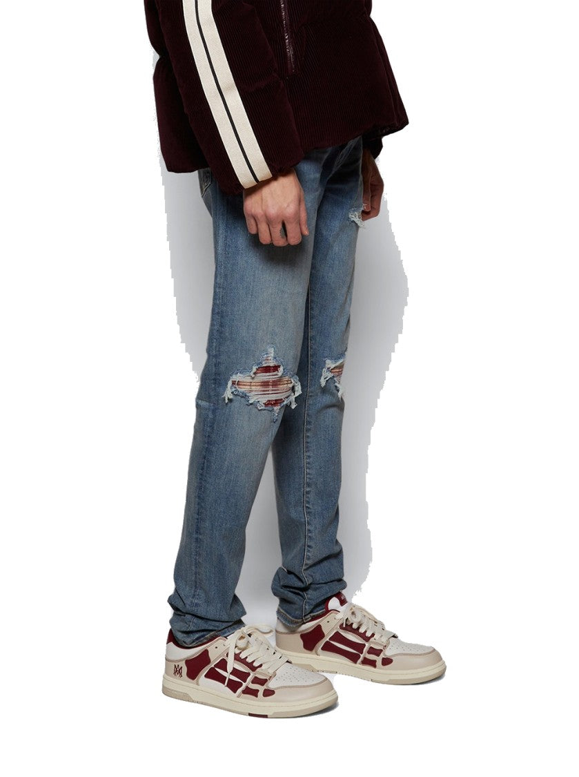 Amiri Varsity Skel Top Low Sneakers Deep Red