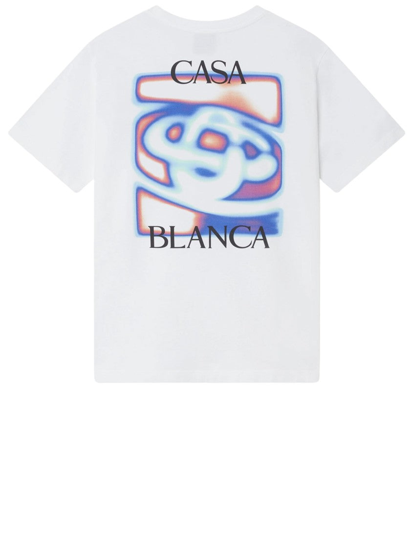 Casablanca Logo-Embellished Cotton T-Shirt With Abstract Print