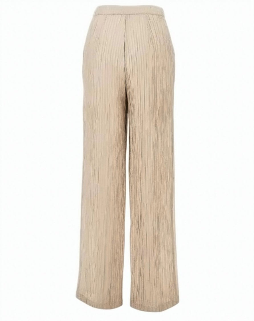 Emporio Armani Lurex Taffeta Textured Wide Leg Pants