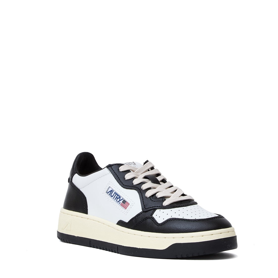 Autry White Black Medalist Low Leather Sneakers