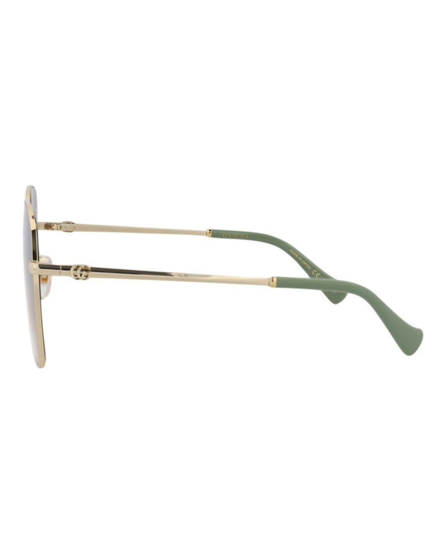 Gucci Square-Frame Metal Sunglasses