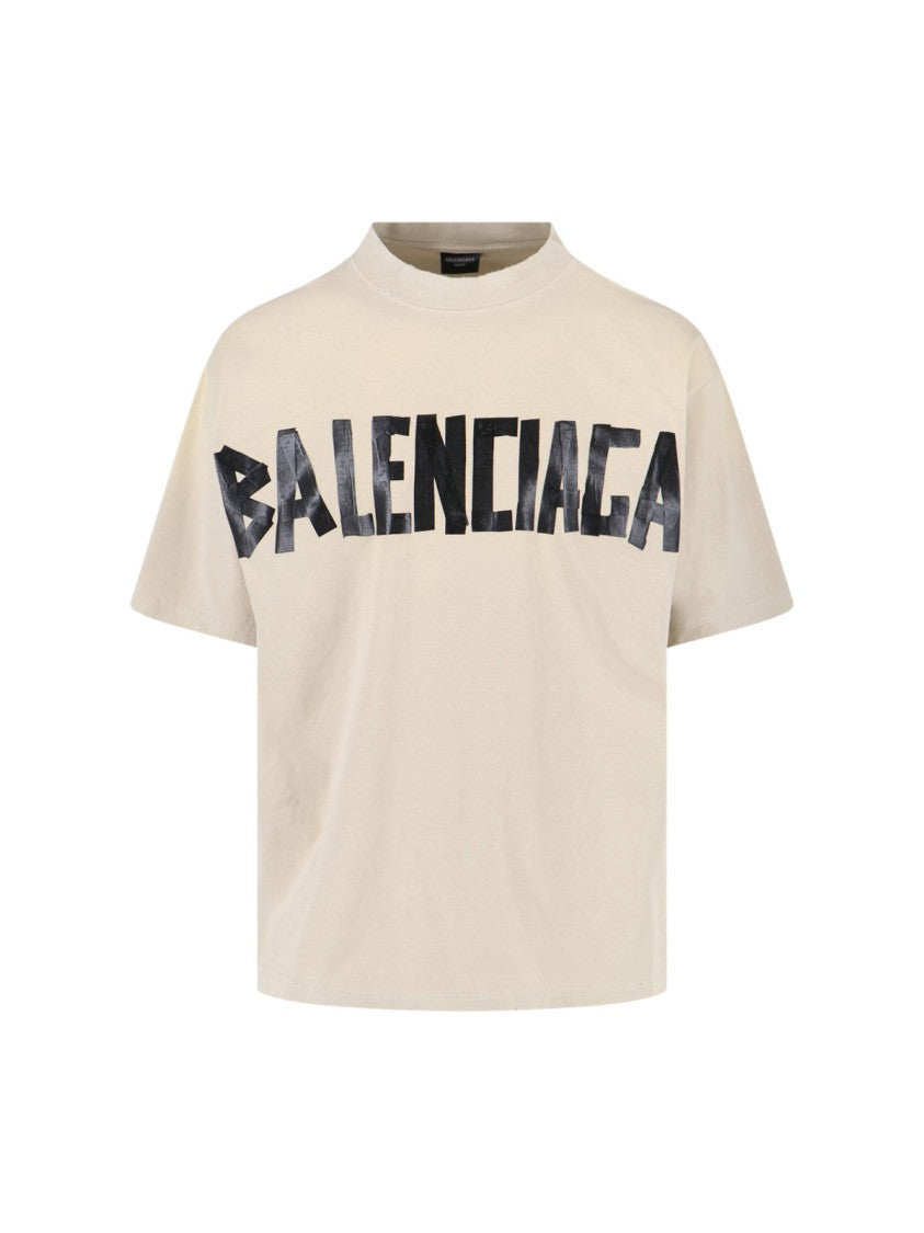 Balenciaga "Tape Type" T-Shirt Beige