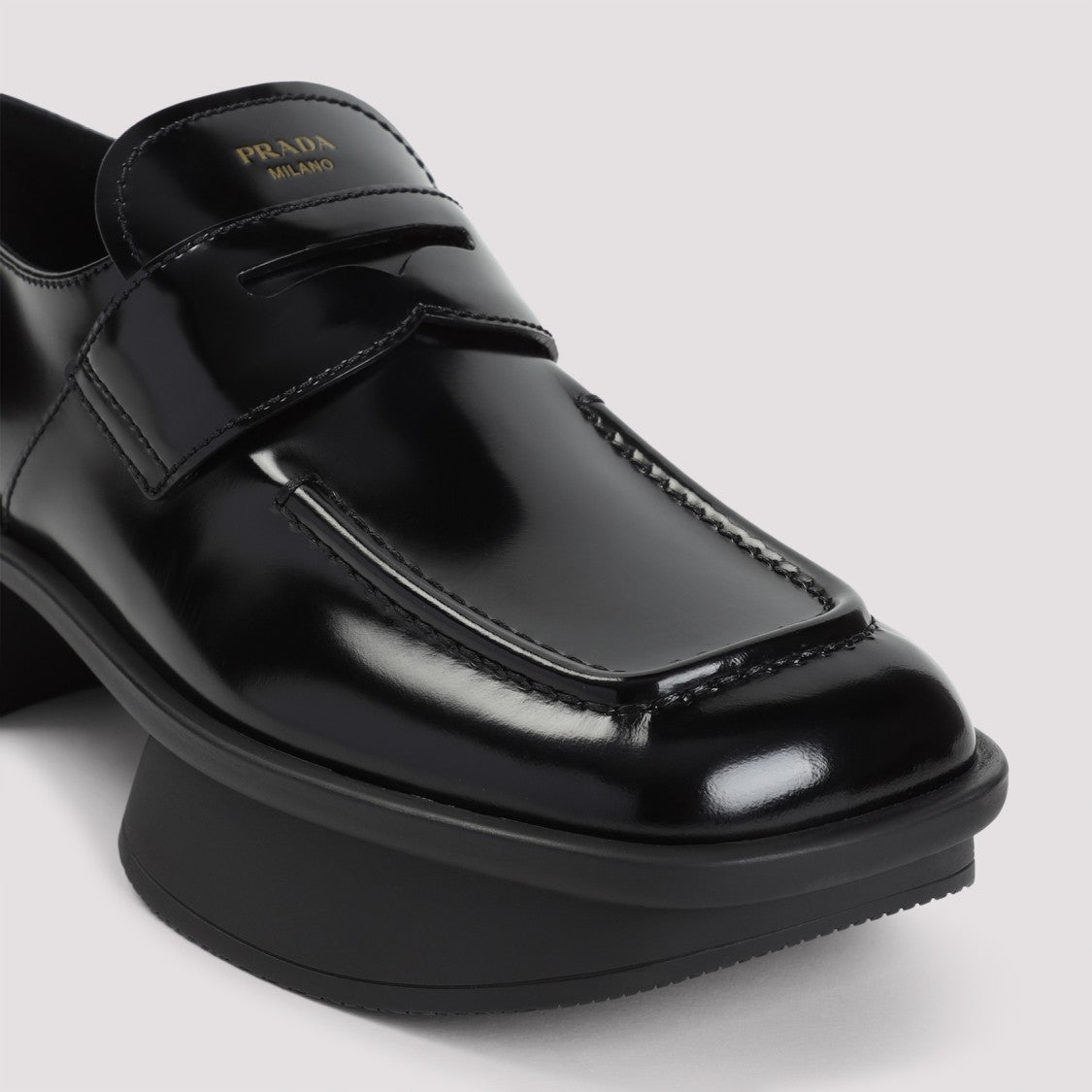 Prada Equal Black Calf Leather Loafers