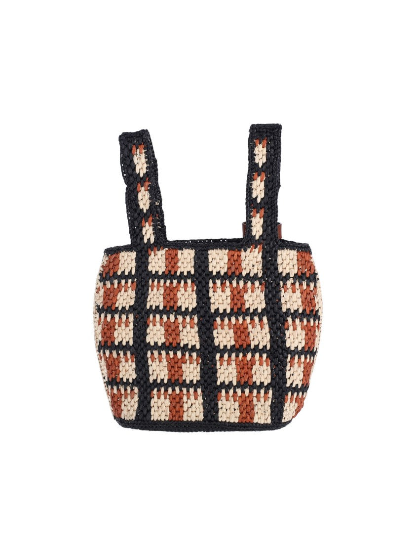A.P.C. Multicolor Pecan Raffia Leather-Trim Tote Bag
