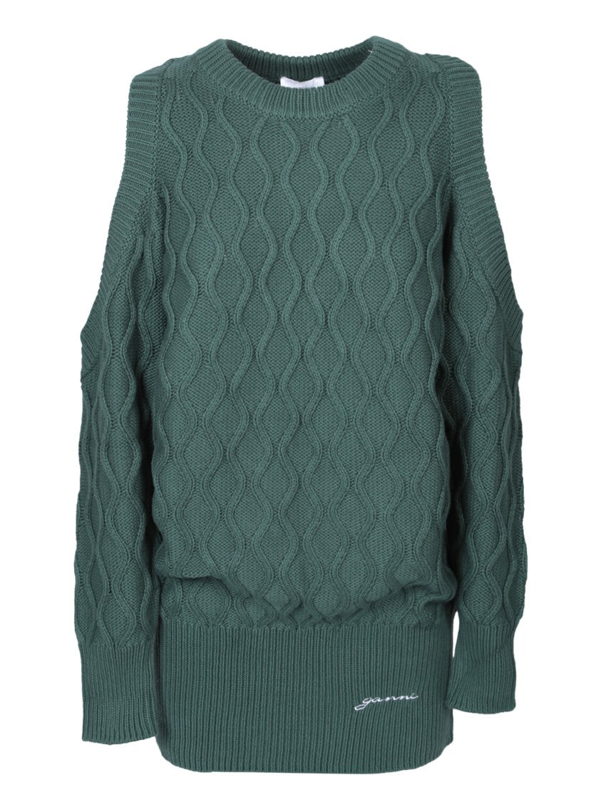 Ganni Green Knit Jumper