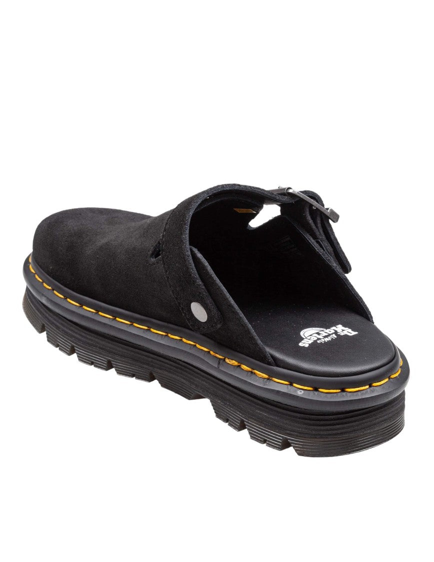 Dr. Martens Suede Zebzag Mule In Black