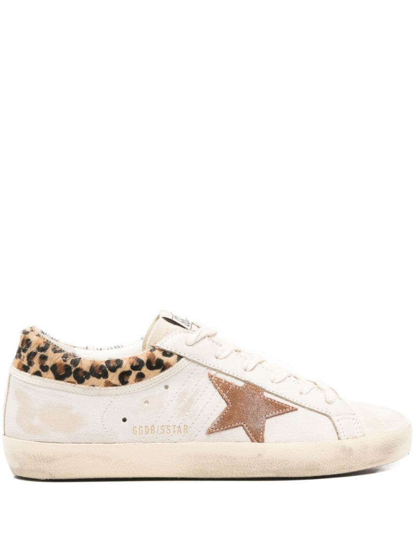 Golden Goose Low-Top Brown Star Leopard Print Sneakers