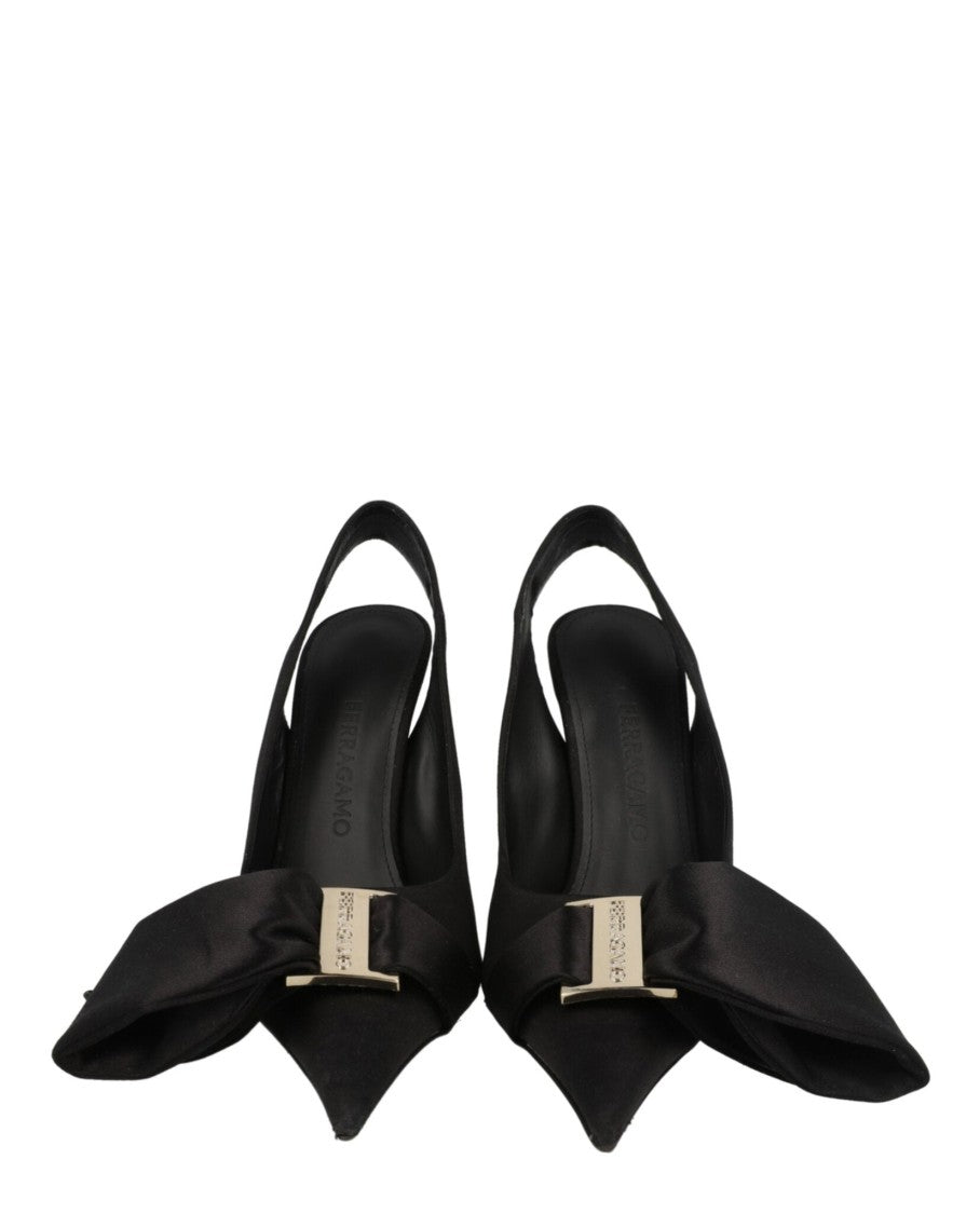 Ferragamo Erica X5 Slingback Heels With Foldover Ribbon Detail