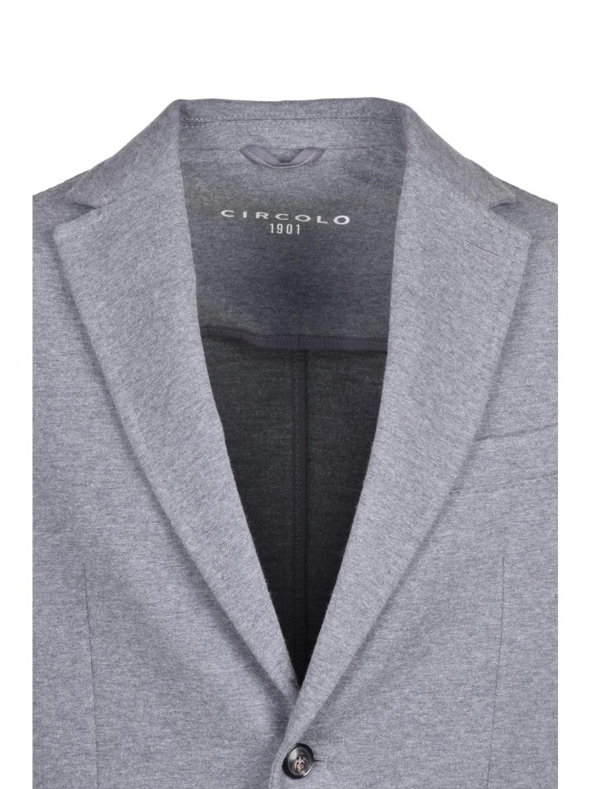 Circolo 1901 Grey Unlined Stretch Cotton Sweatshirt Jacket