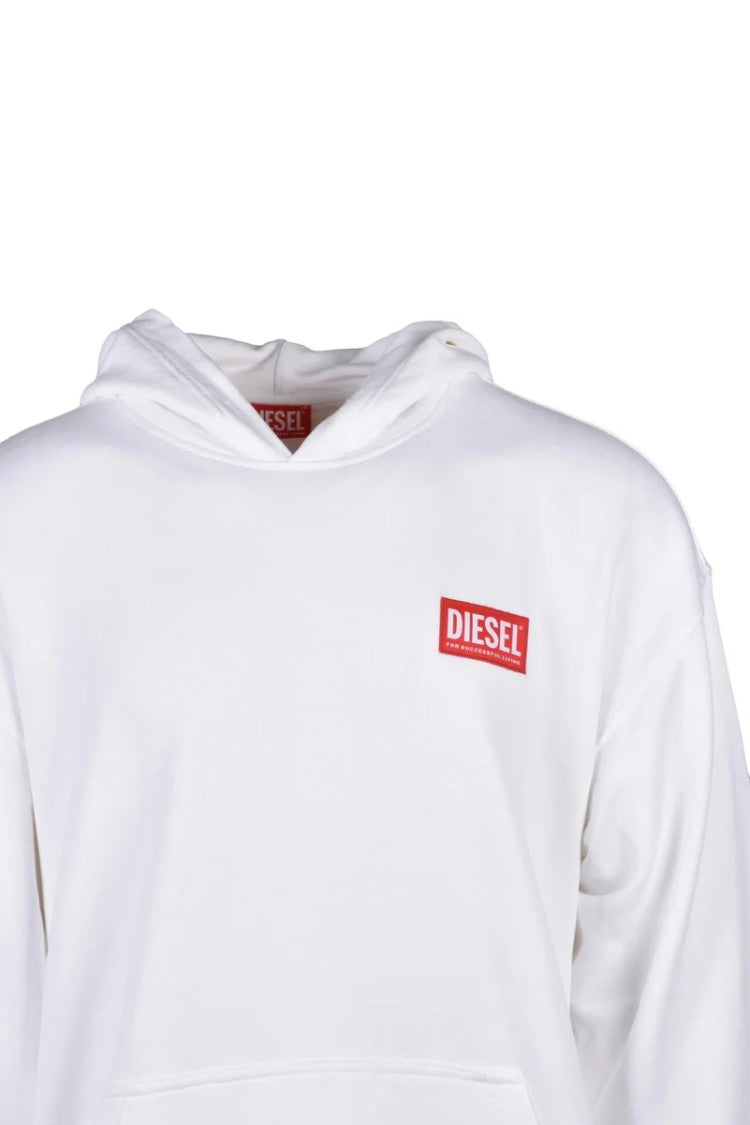 Diesel White Cotton Men's Hoodie Sweatshirt