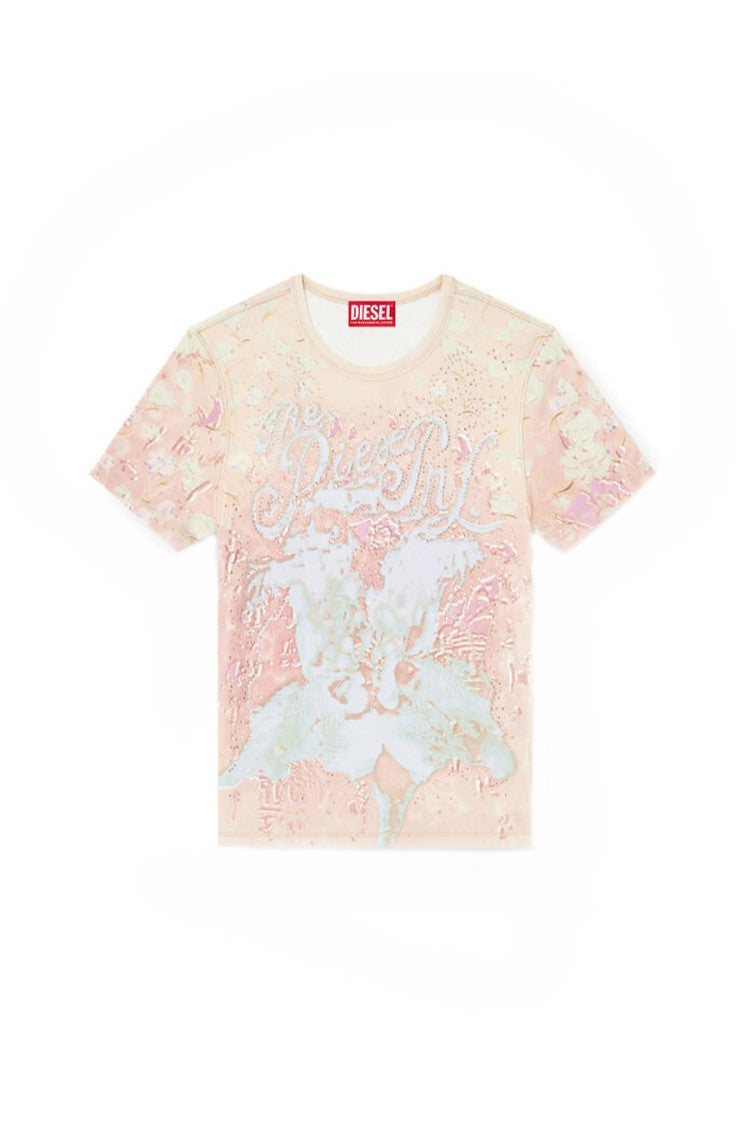 Diesel Multicolor Cotton Printed T-Shirt