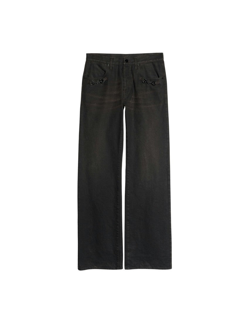 Gucci Dark Brown Flared Denim Pants