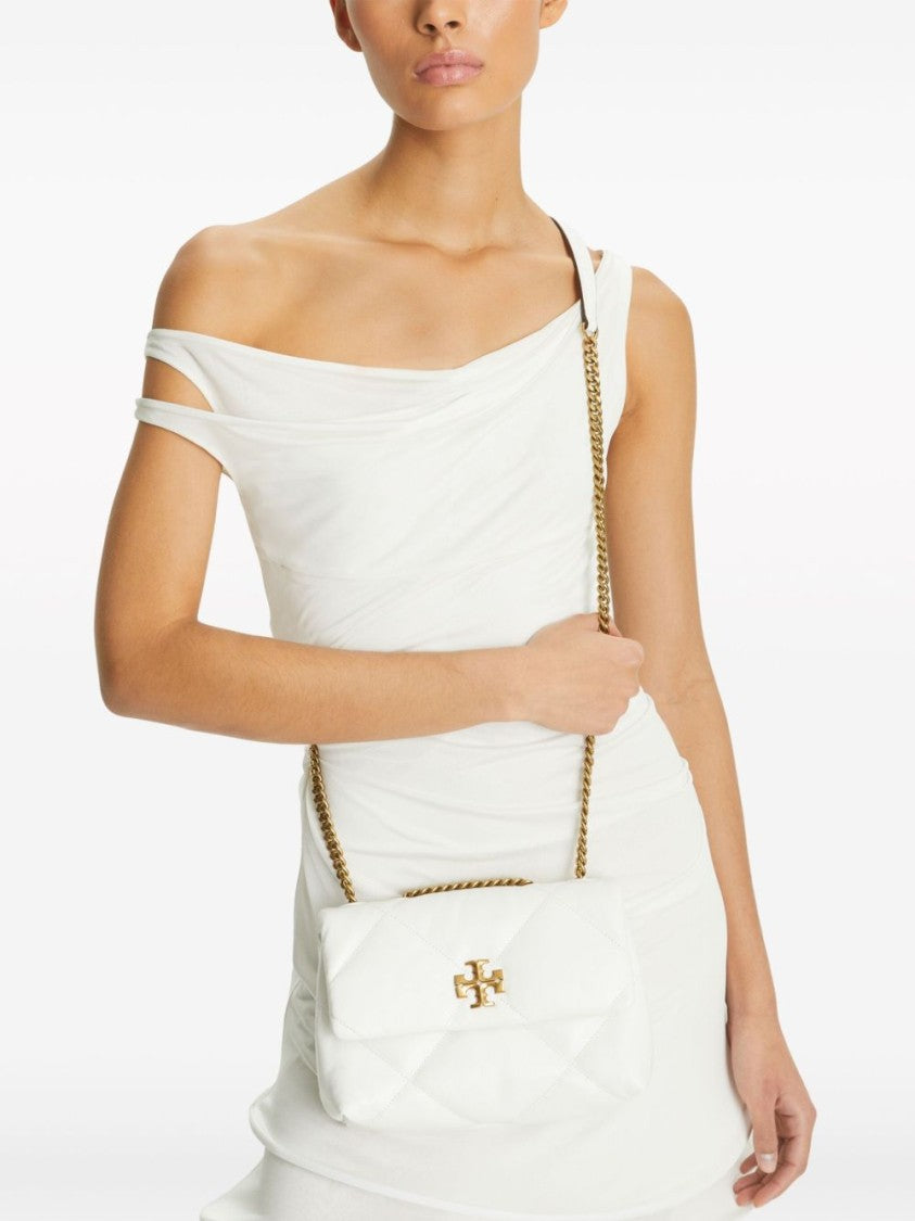 Tory Burch Diamond Quilted White Nappa Leather Shoulder Bag