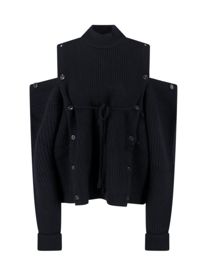 Setchu Ribbed Wool And Cashmere Sweater – Black